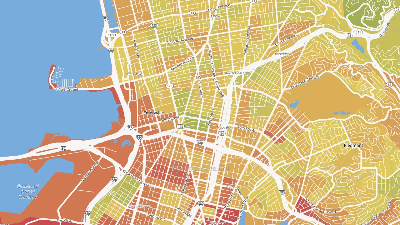 Longfellow, Emeryville, CA Map of Vehicle Theft Rates