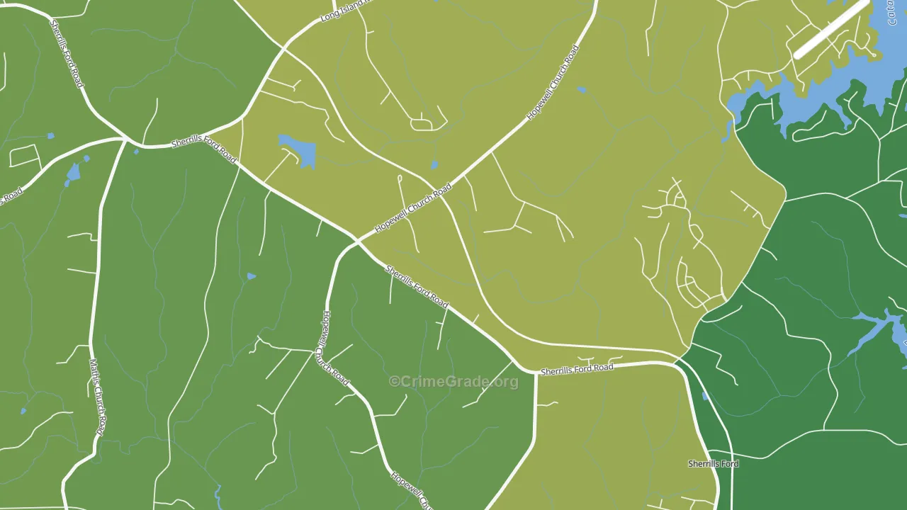 Longisland, NC Map of Vehicle Theft Rates