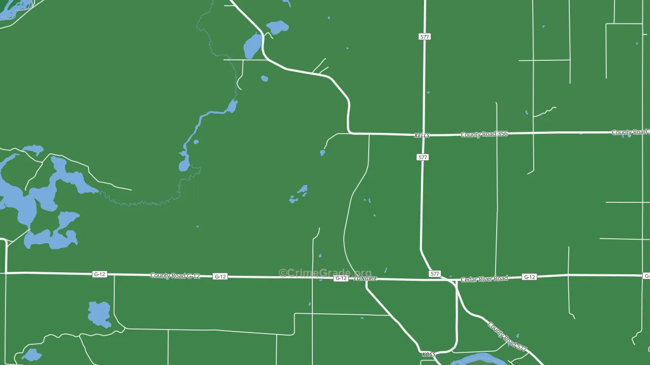 Longrie, MI Map of Vehicle Theft Rates
