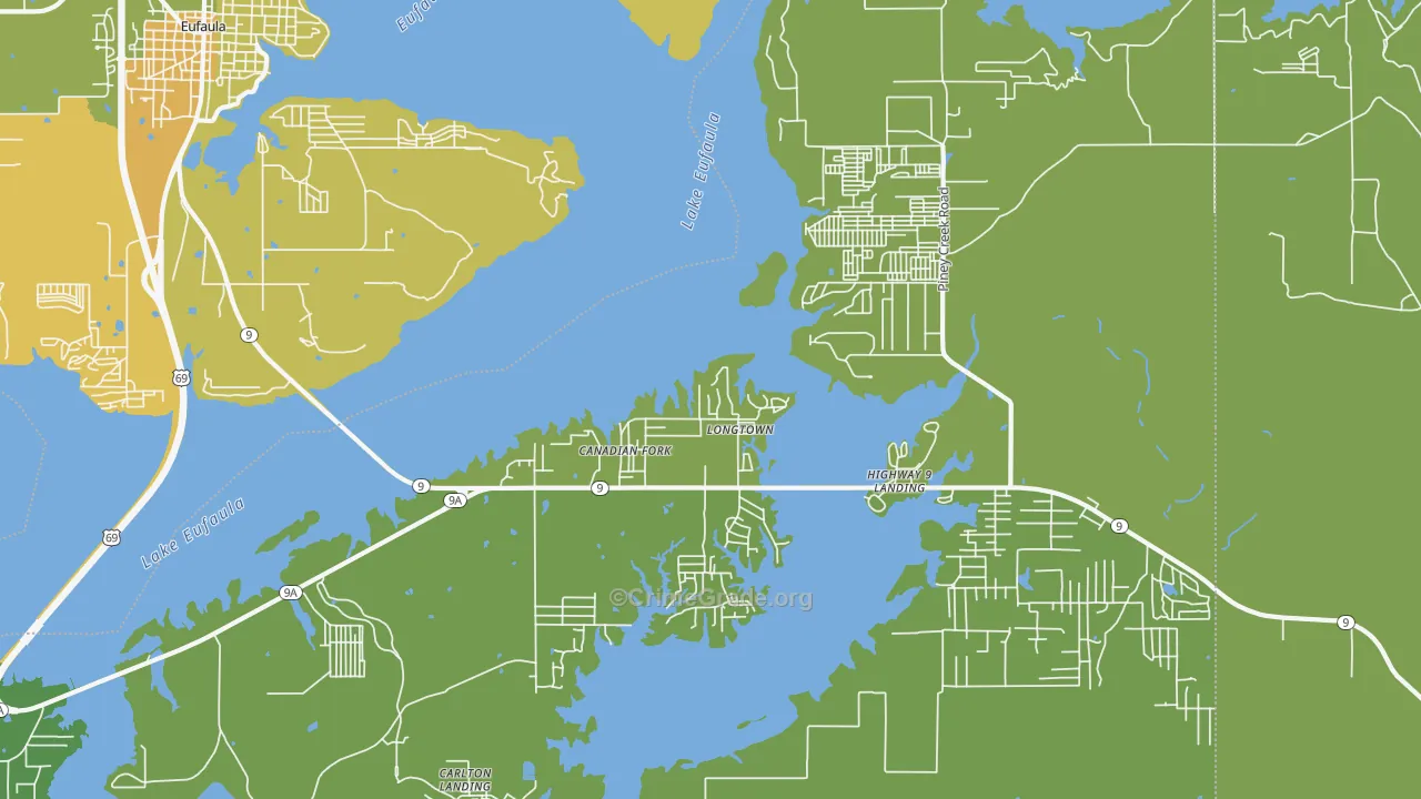 Longtown, OK Map of Vehicle Theft Rates