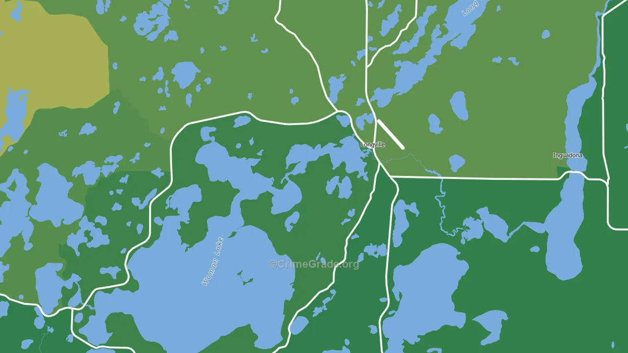 Longville, MN Map of Vehicle Theft Rates