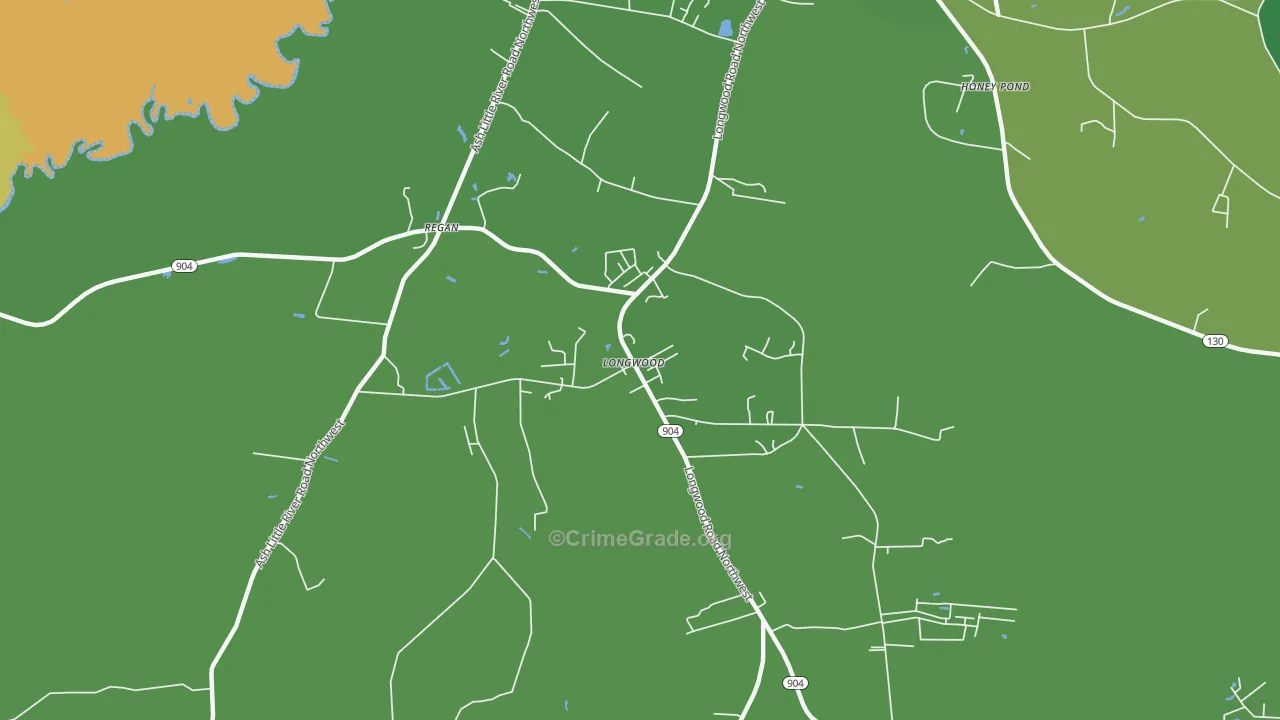 Longwood, NC Map of Vehicle Theft Rates