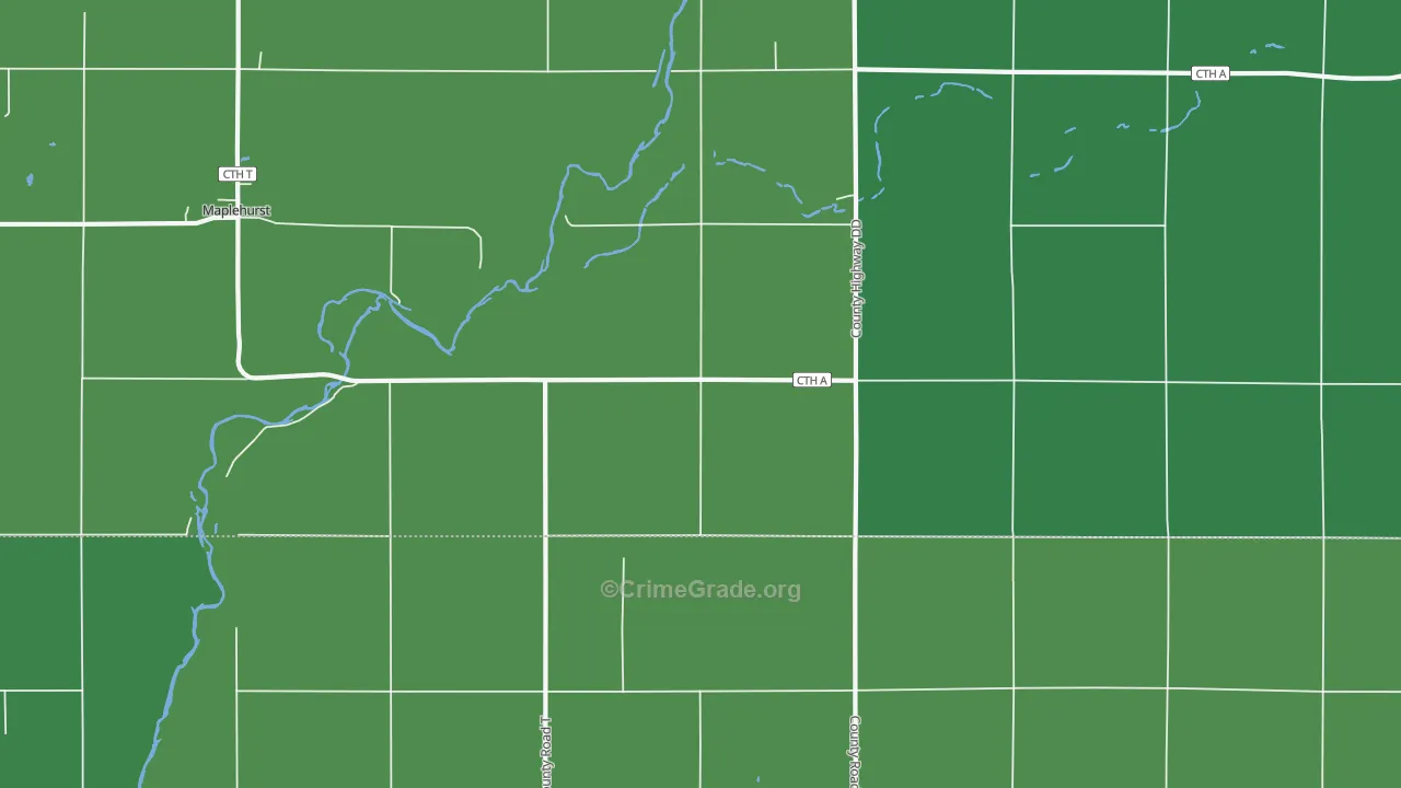 Longwood, WI Map of Vehicle Theft Rates