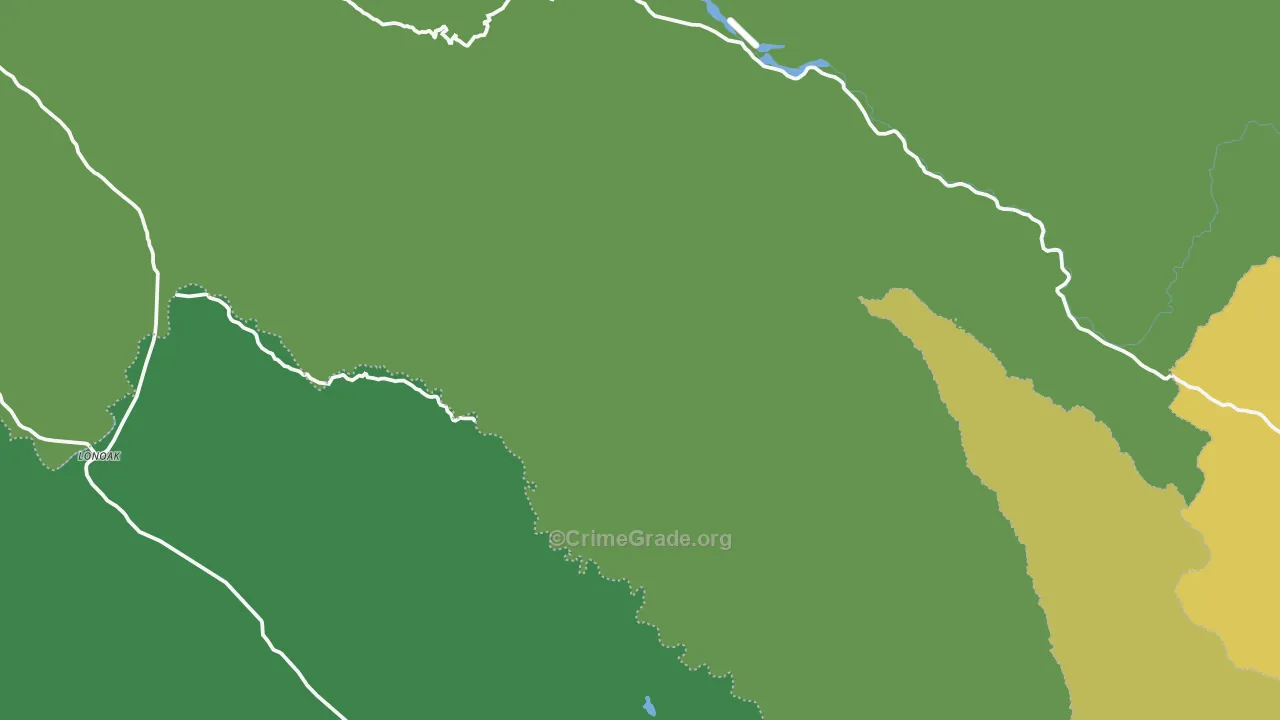 Lonoak, CA Map of Vehicle Theft Rates