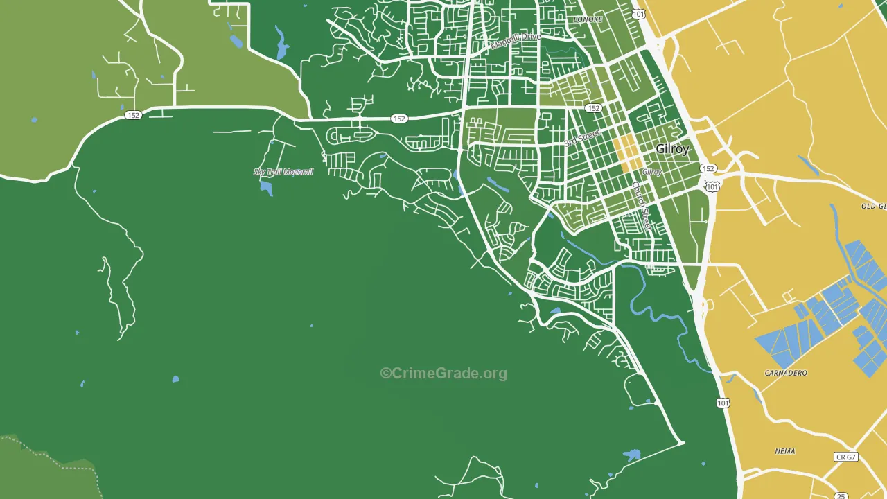 Lonoke, CA Map of Vehicle Theft Rates