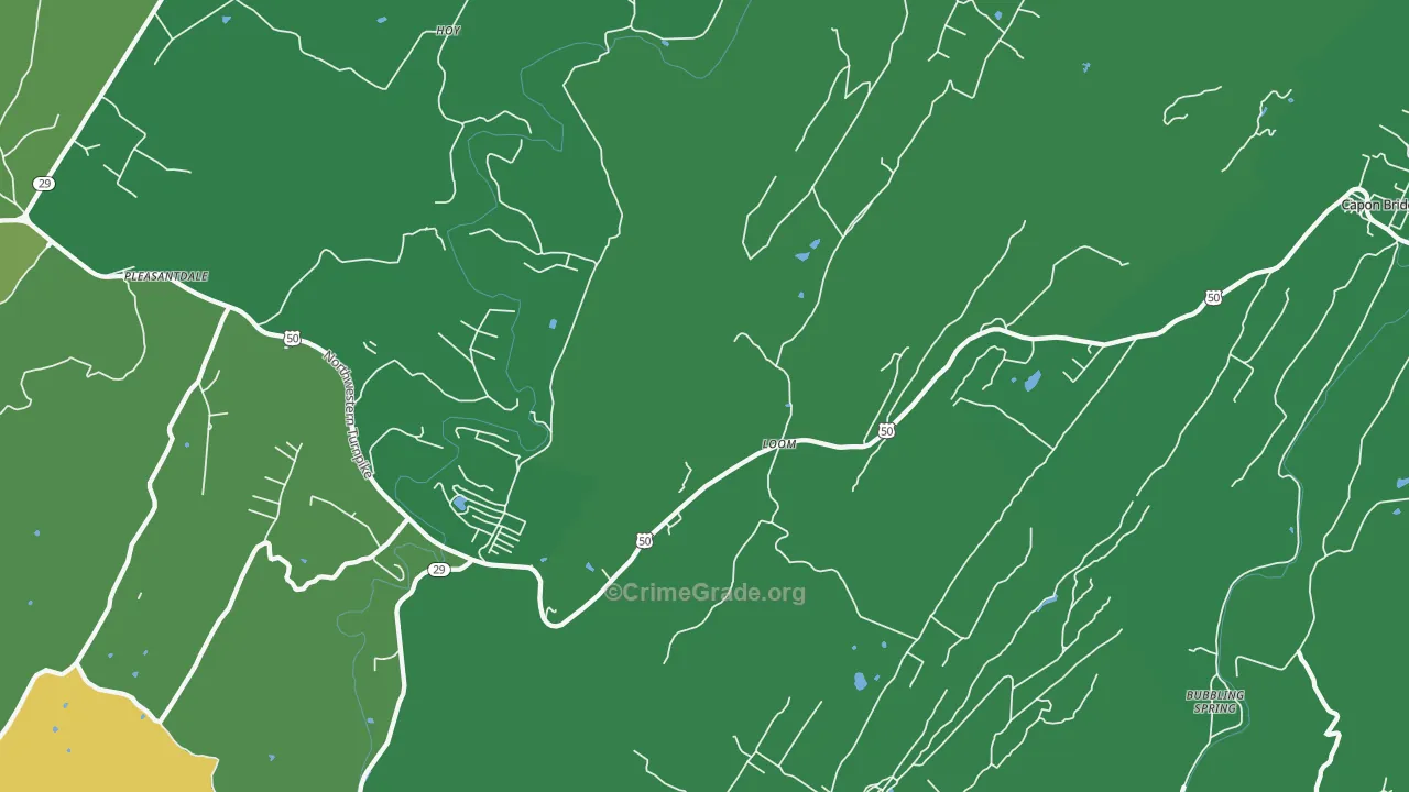 Loom, WV Map of Vehicle Theft Rates