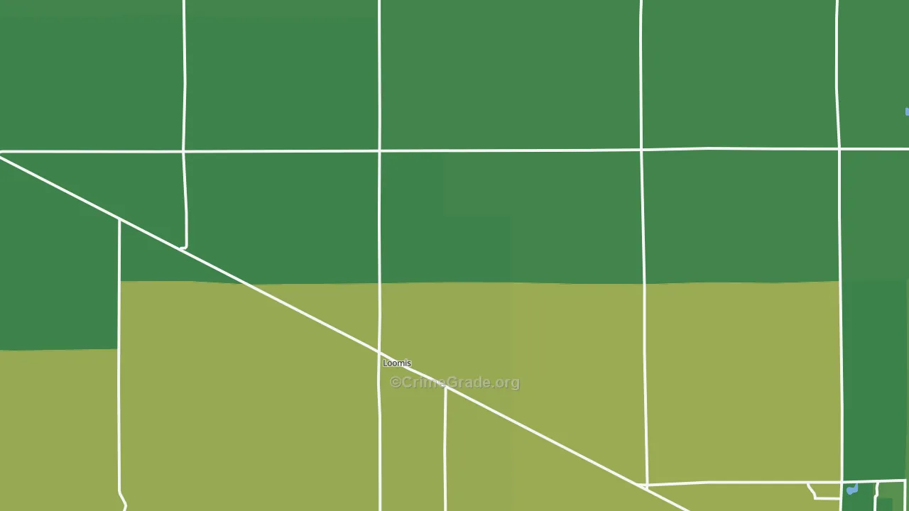 Loomis, NE Map of Vehicle Theft Rates