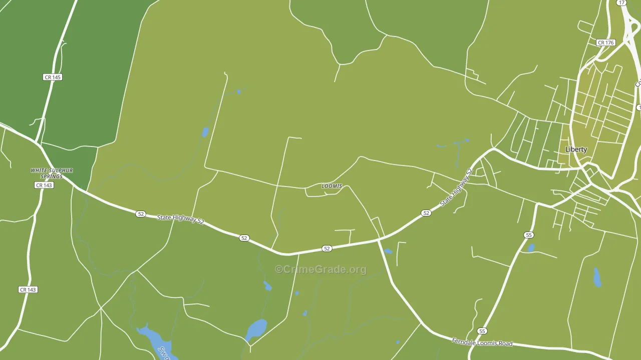 Loomis, NY Map of Vehicle Theft Rates