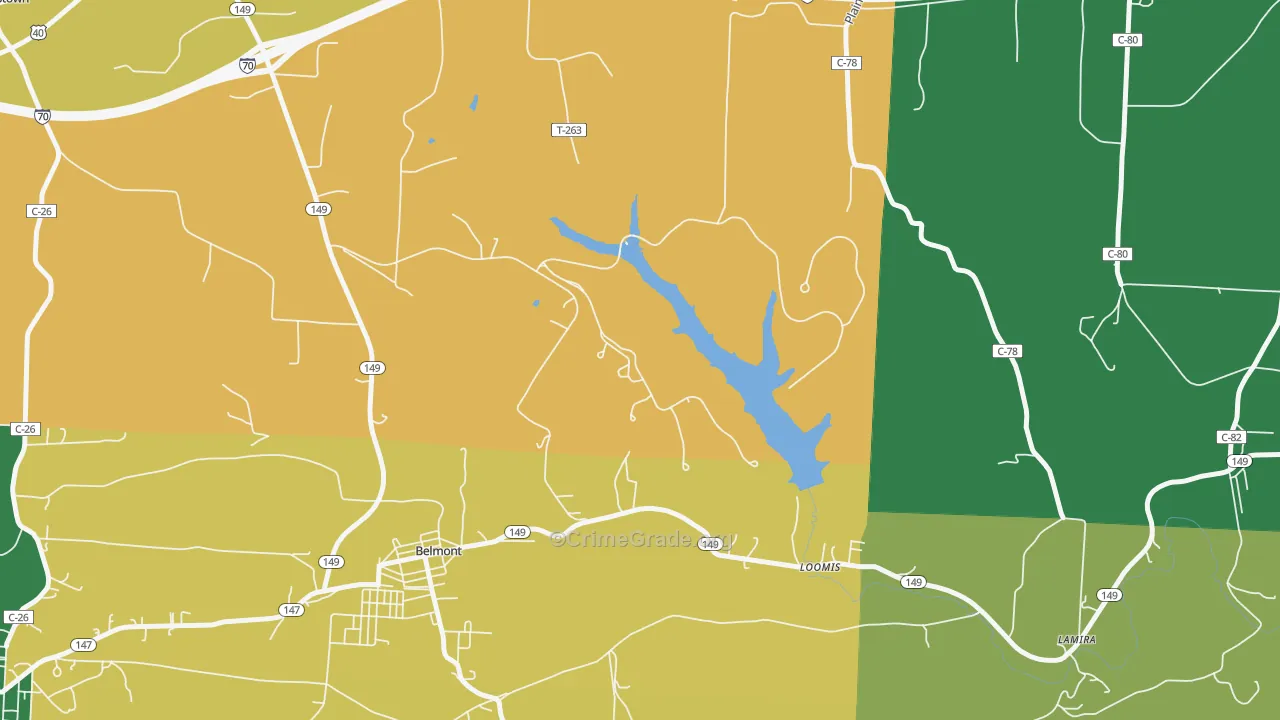 Loomis, OH Map of Vehicle Theft Rates