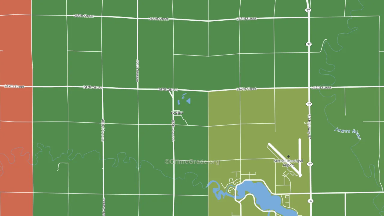 Loomis, SD Map of Vehicle Theft Rates