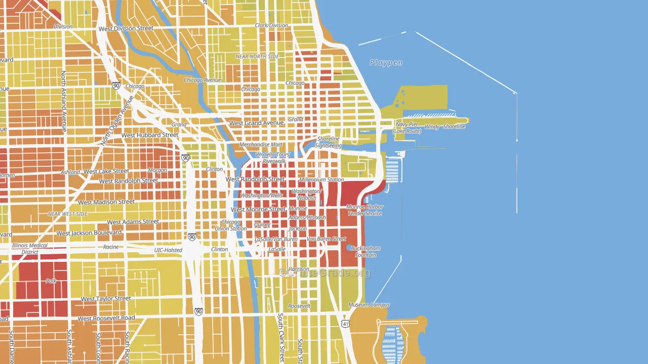 Loop, Chicago, IL Map of Vehicle Theft Rates
