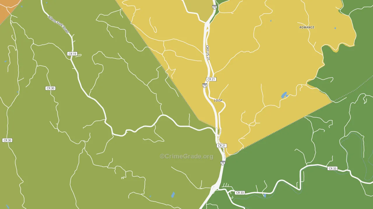 Loop, WV Map of Vehicle Theft Rates