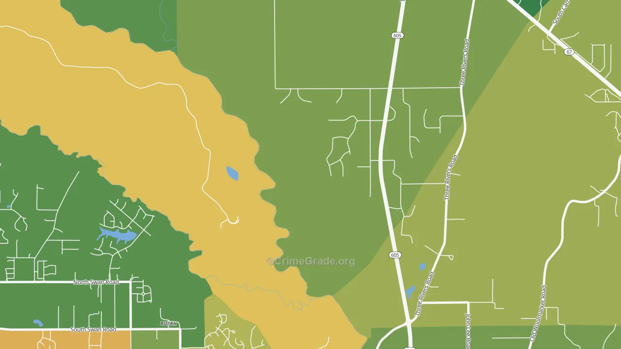 Loraine, MS Map of Vehicle Theft Rates