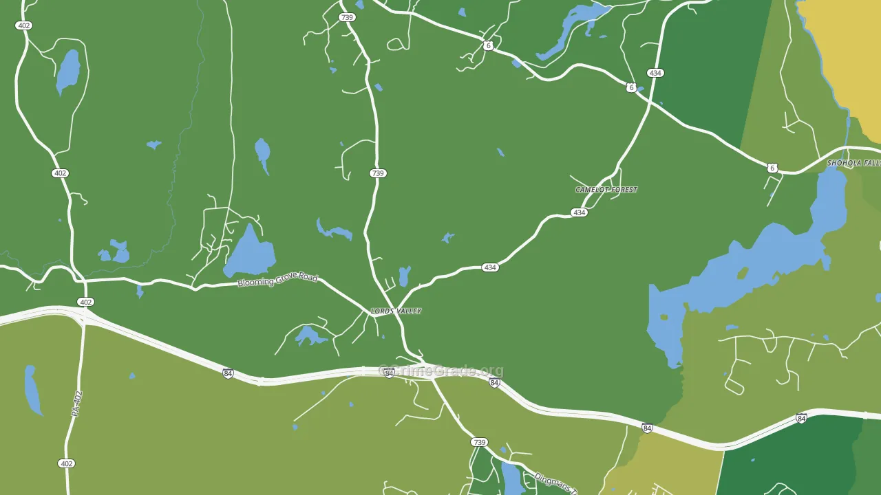 Lords Valley, PA Map of Vehicle Theft Rates