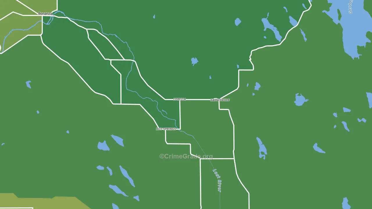 Lorella, OR Map of Vehicle Theft Rates