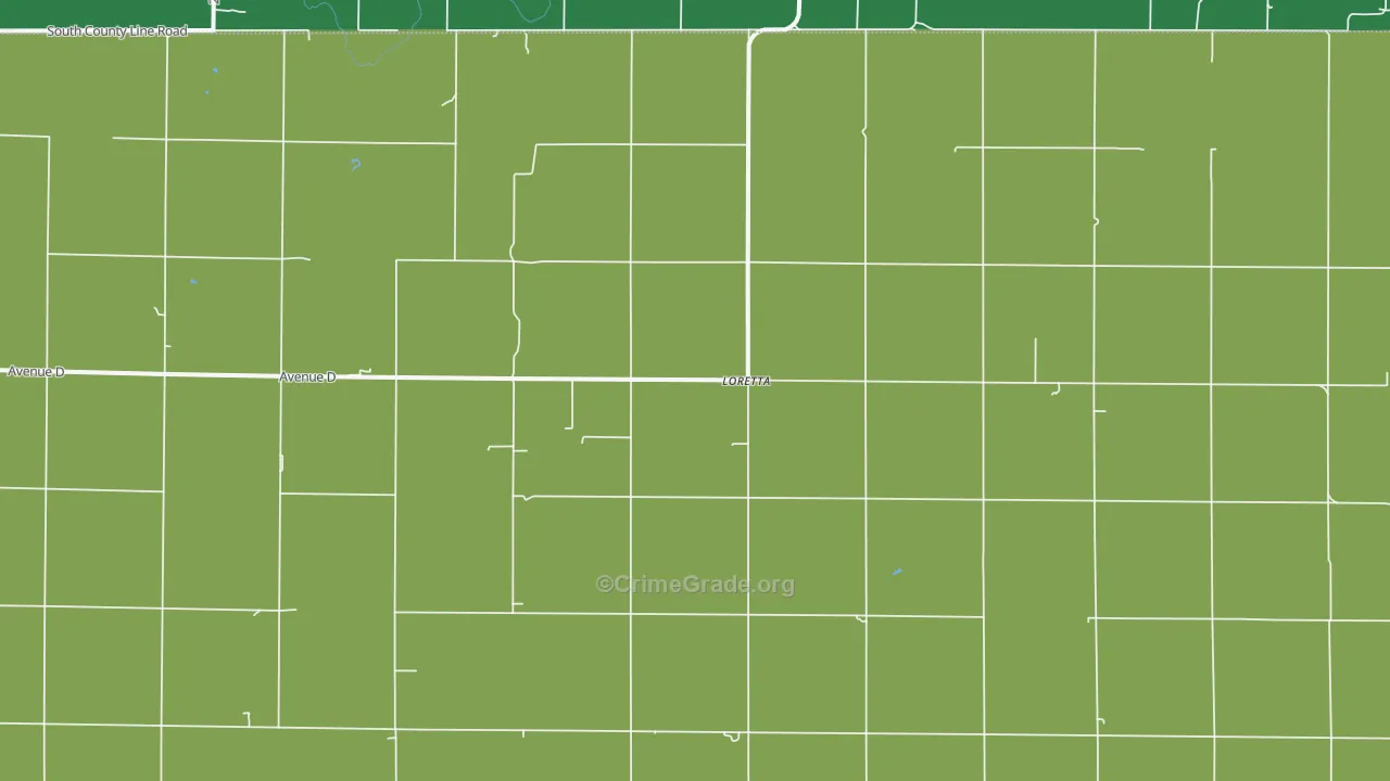 Loretta, KS Map of Vehicle Theft Rates