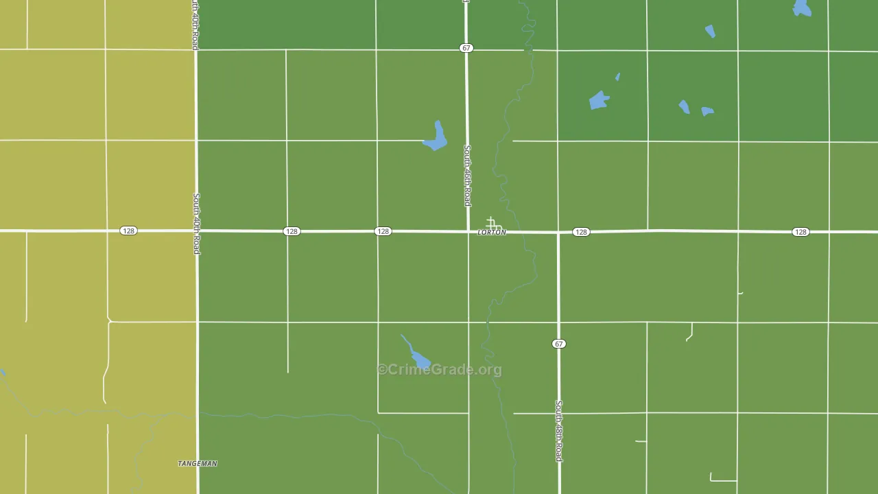 Lorton, NE Map of Vehicle Theft Rates