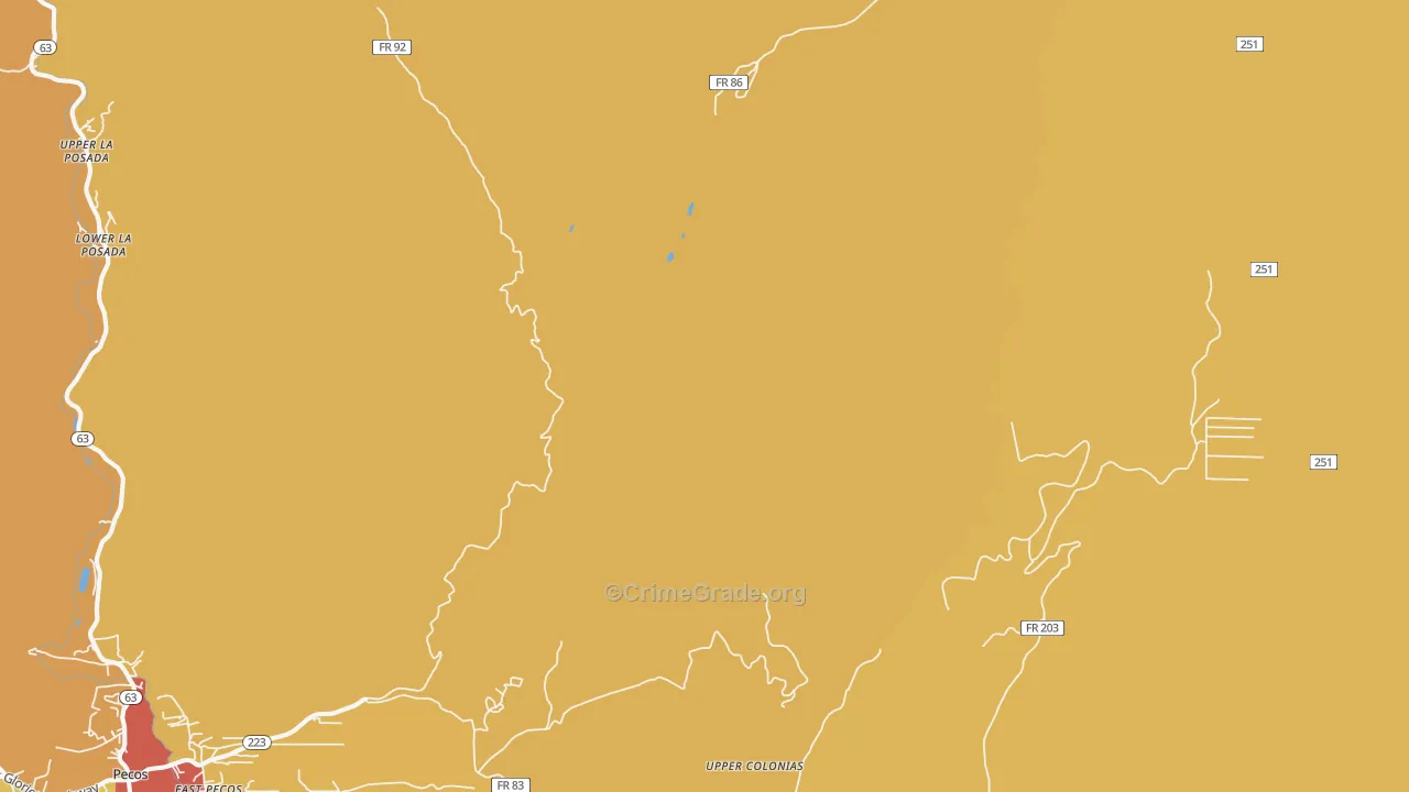 Los Pachecos, NM Map of Vehicle Theft Rates
