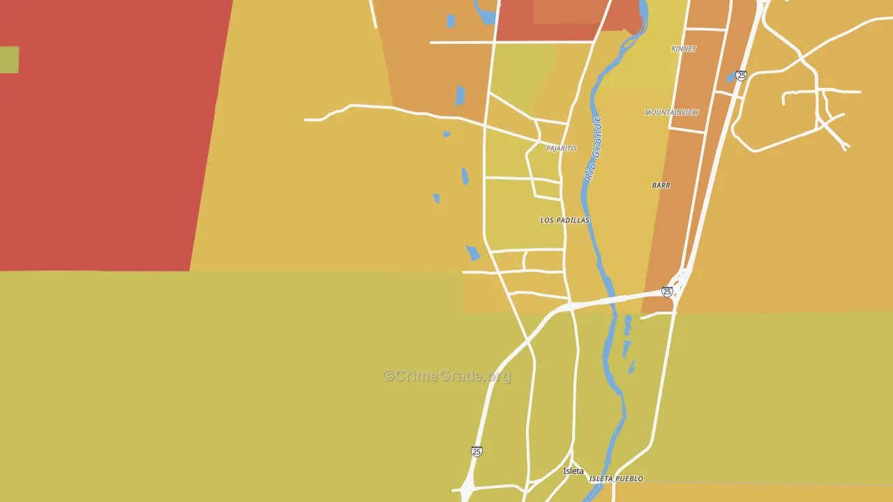 Los Padillas, NM Map of Vehicle Theft Rates