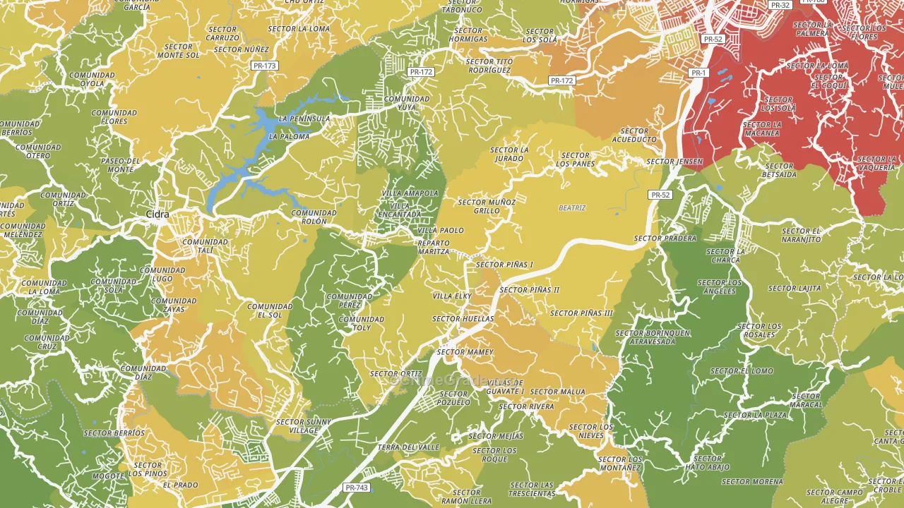 Los Panes, PR Map of Vehicle Theft Rates