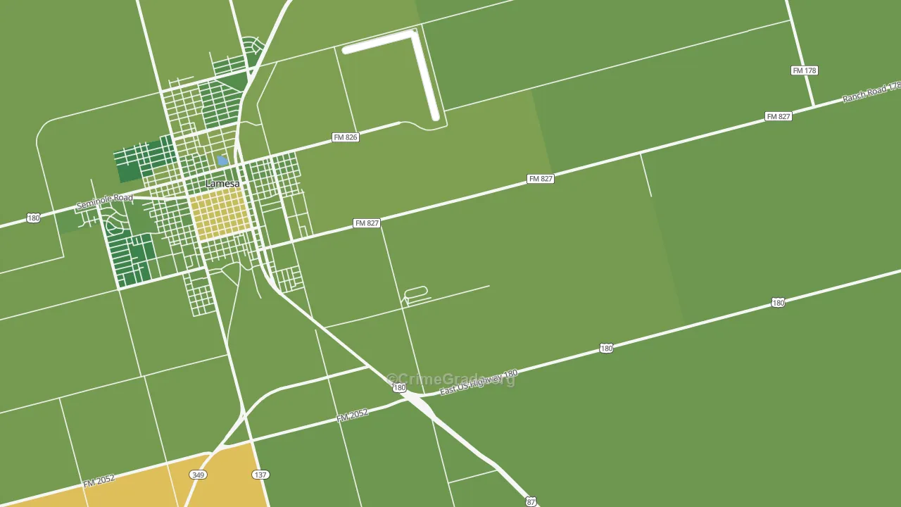 Los Ybanez, TX Map of Vehicle Theft Rates