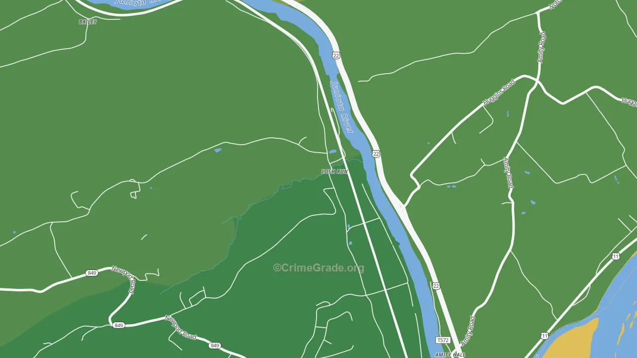 Losh Run, PA Map of Vehicle Theft Rates