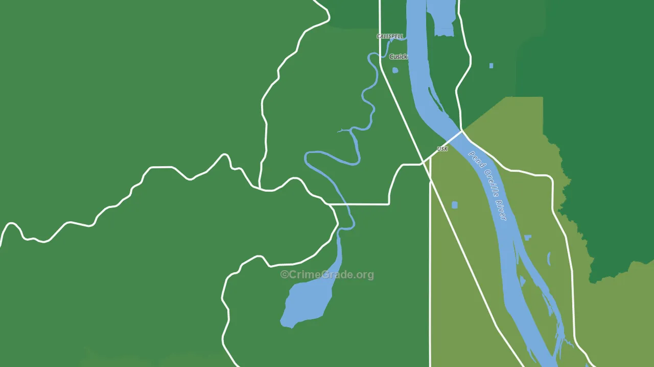 Lost Creek, WA Map of Vehicle Theft Rates