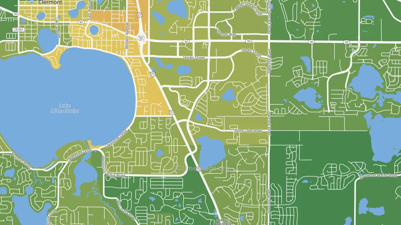 Lost Lake, Clermont, FL Map of Vehicle Theft Rates