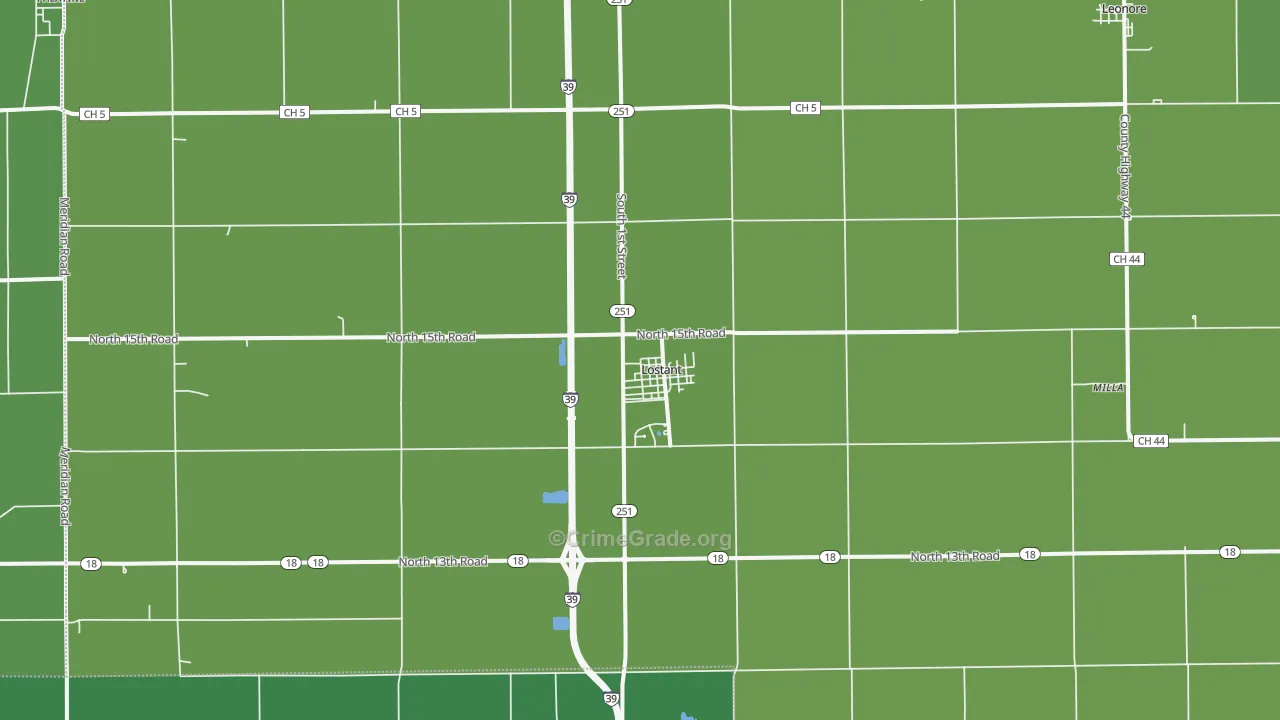 Lostant, IL Map of Vehicle Theft Rates