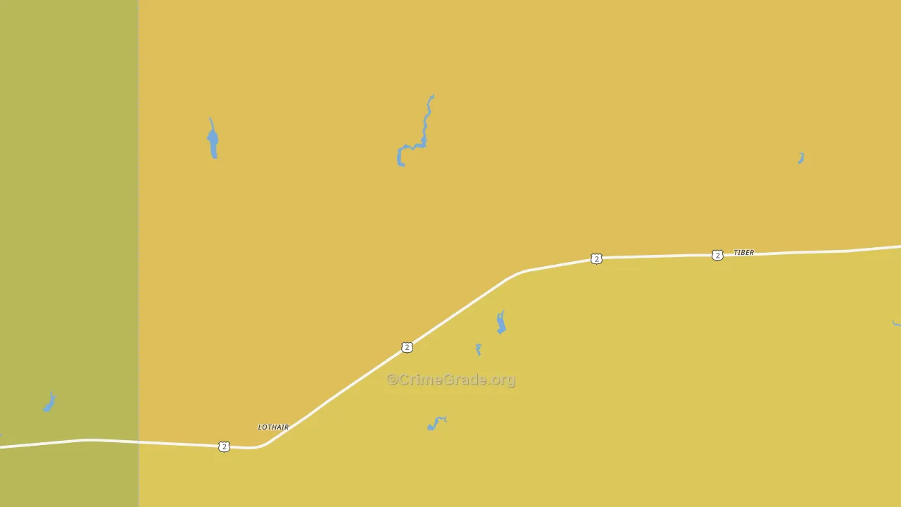 Lothair, MT Map of Vehicle Theft Rates