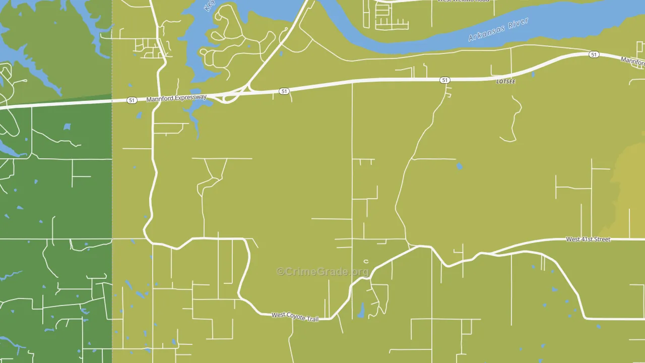 Lotsee, OK Map of Vehicle Theft Rates