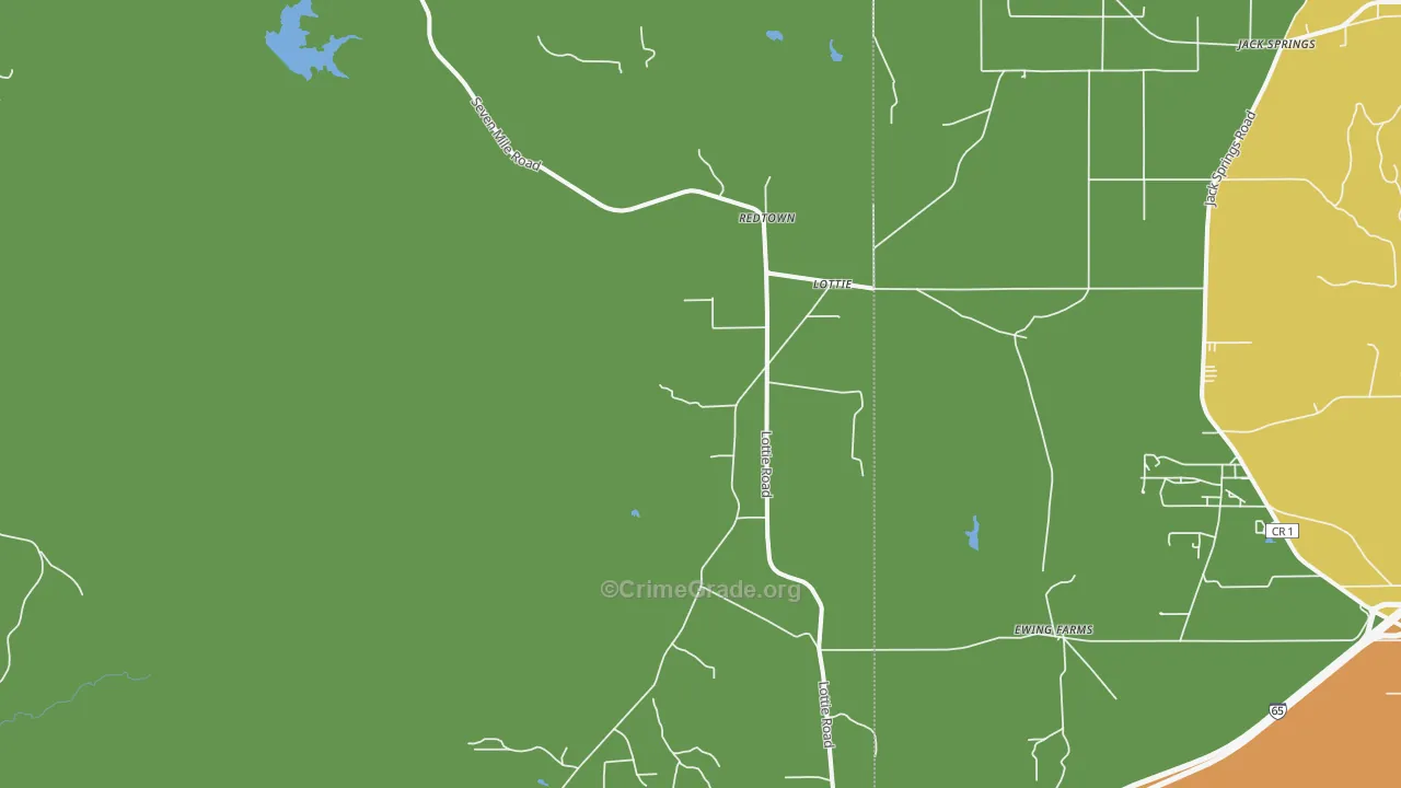 Lottie, AL Map of Vehicle Theft Rates