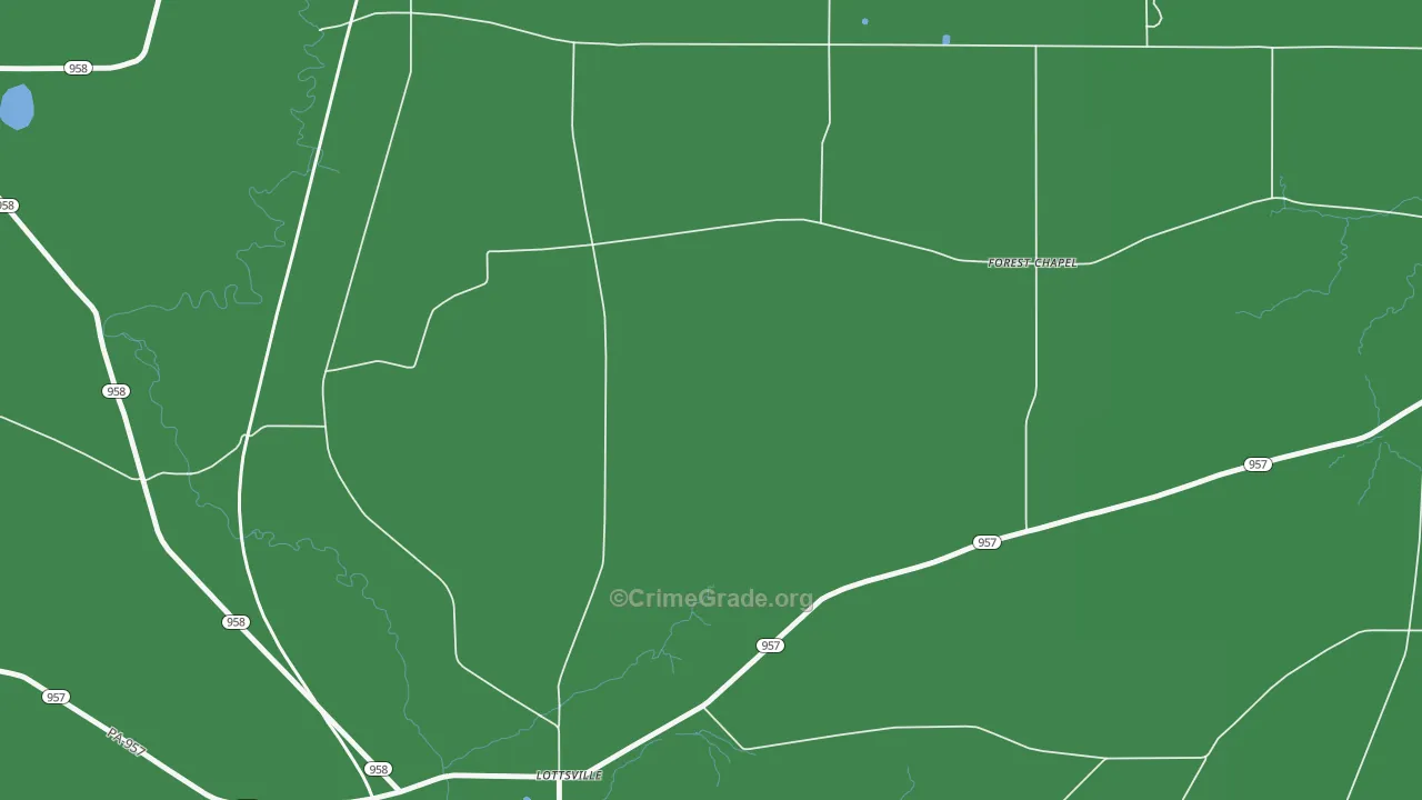 Lottsville, PA Map of Vehicle Theft Rates