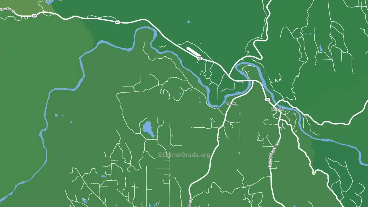 Lotus, CA Map of Vehicle Theft Rates