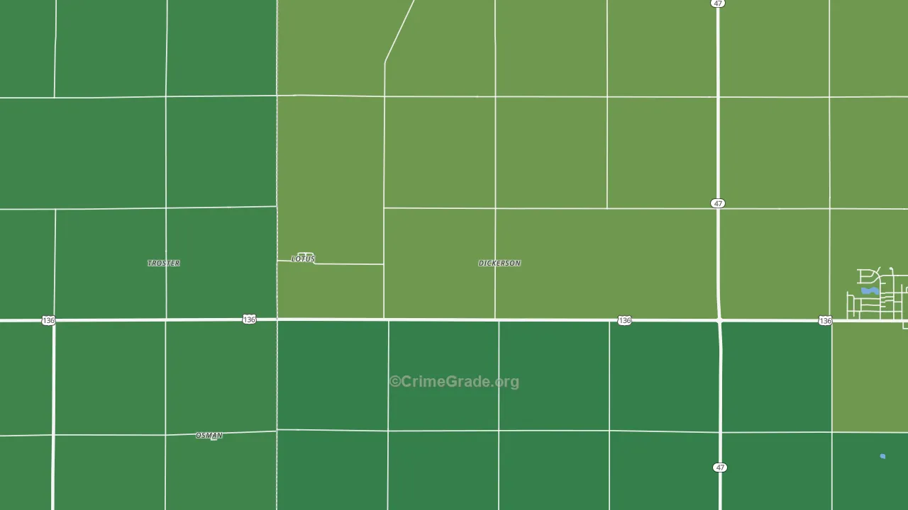 Lotus, IL Map of Vehicle Theft Rates