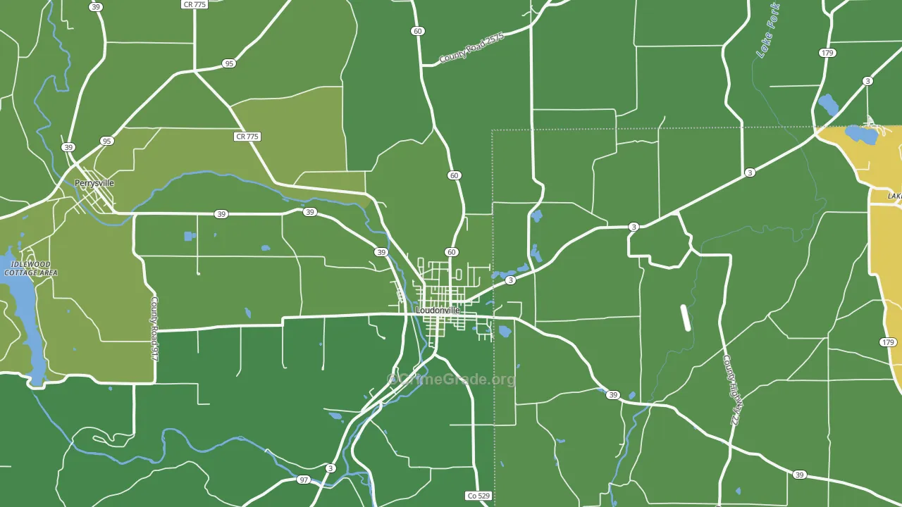Loudonville, OH Map of Vehicle Theft Rates