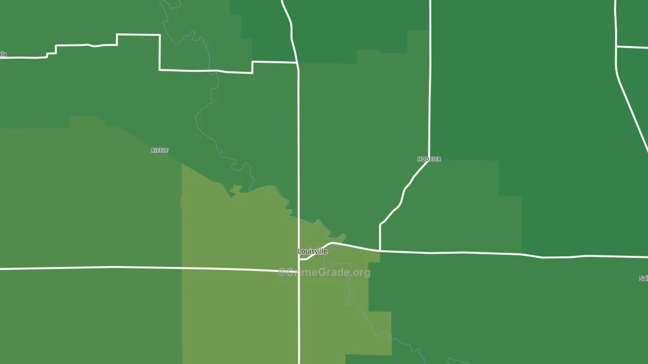 Louisville, IL Map of Vehicle Theft Rates