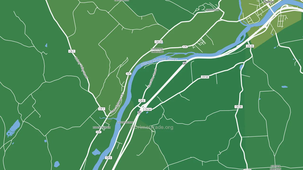 Lounsberry, NY Map of Vehicle Theft Rates