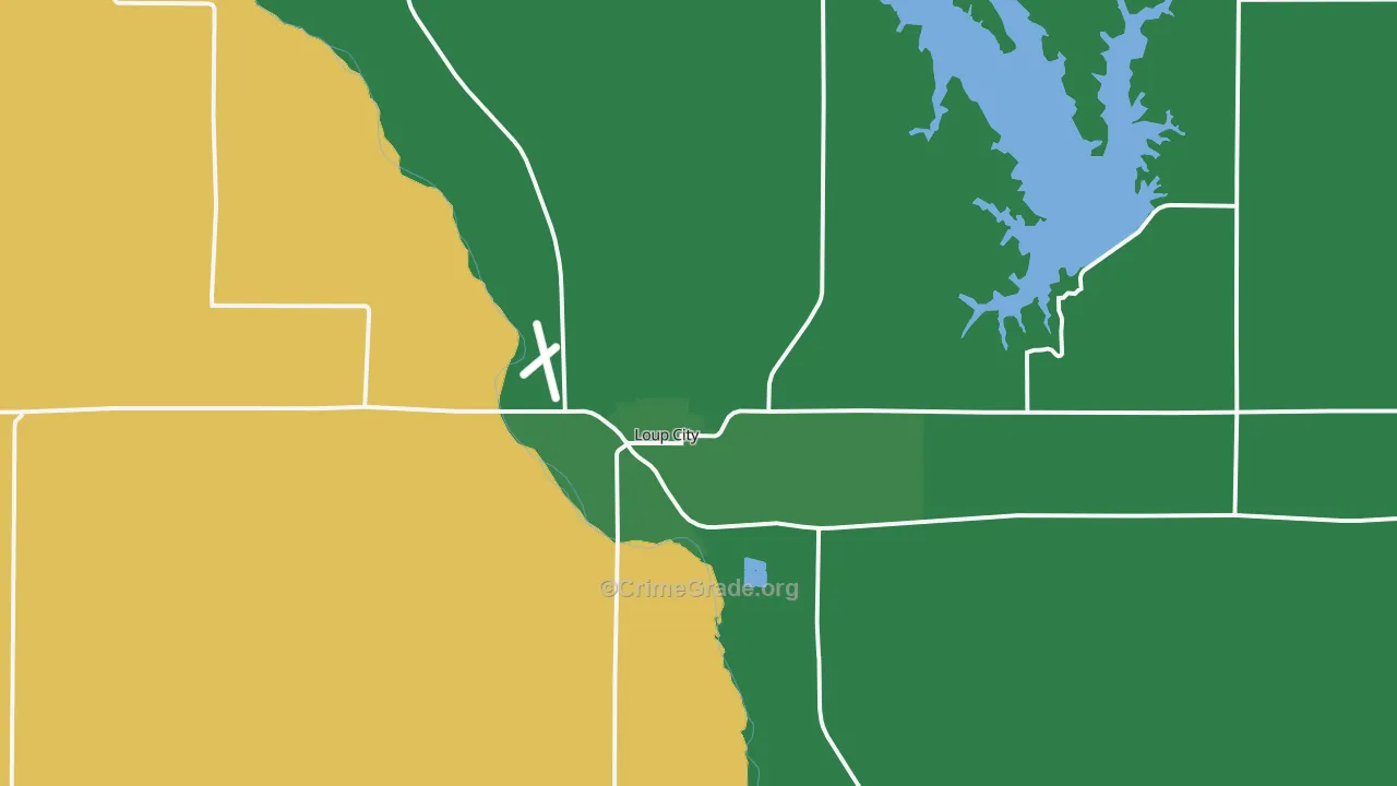 Loup City, NE Map of Vehicle Theft Rates