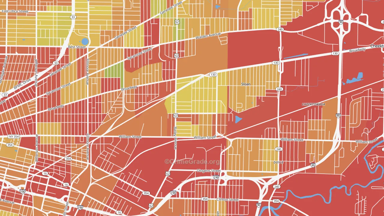 Lovejoy, Buffalo, NY Map of Vehicle Theft Rates