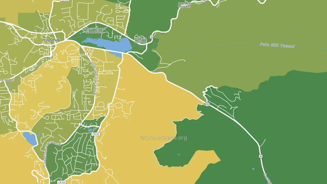 Loveland Heights, CO Map of Vehicle Theft Rates