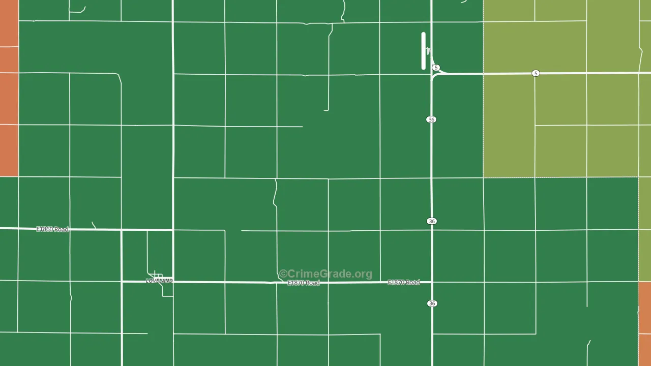 Loveland, OK Map of Vehicle Theft Rates