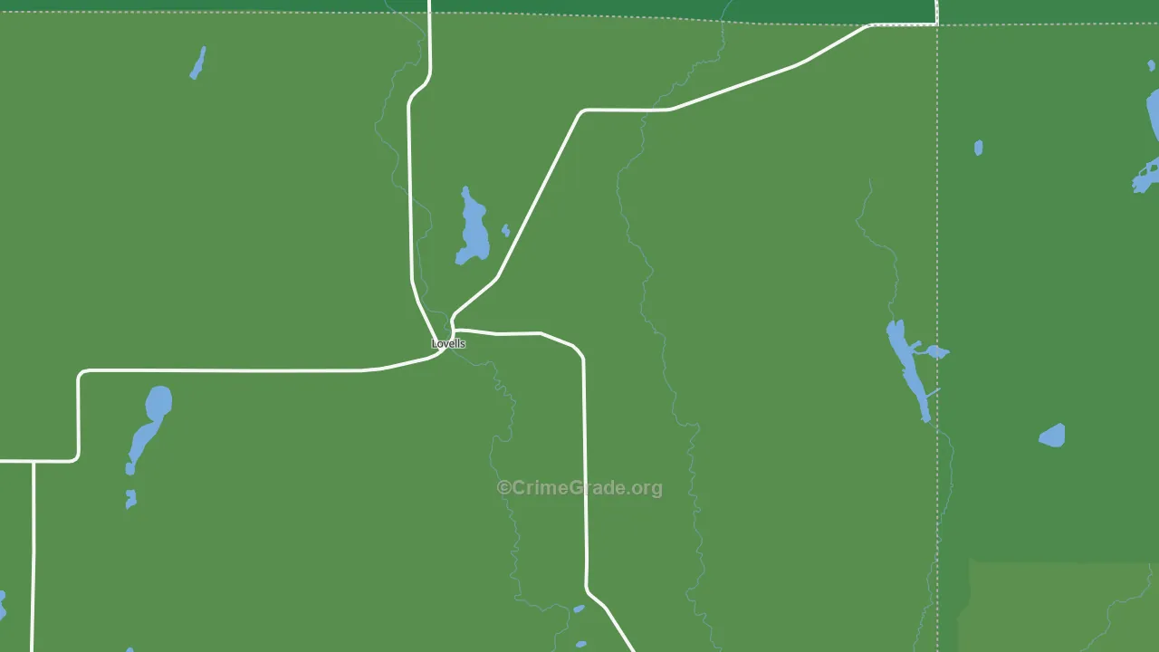 Lovells, MI Map of Vehicle Theft Rates