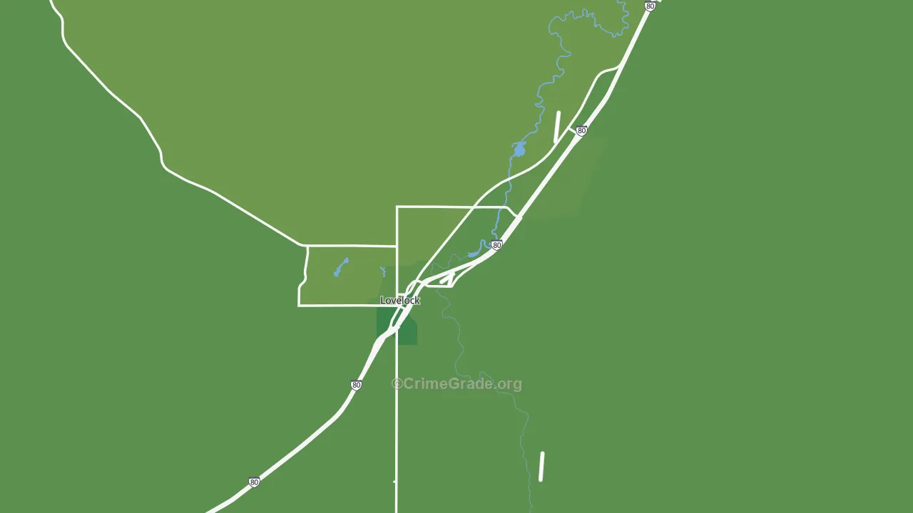 Lovelock, NV Map of Vehicle Theft Rates
