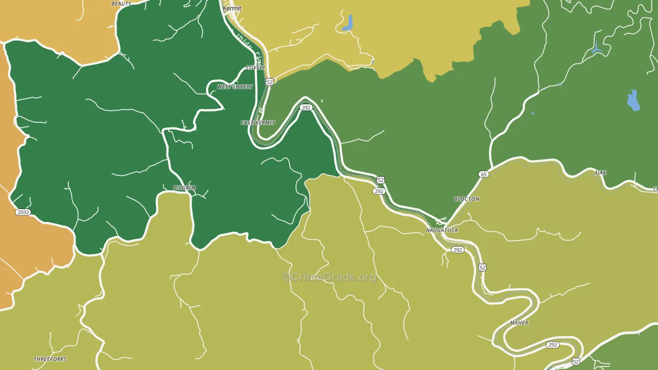 Lovely, KY Map of Vehicle Theft Rates