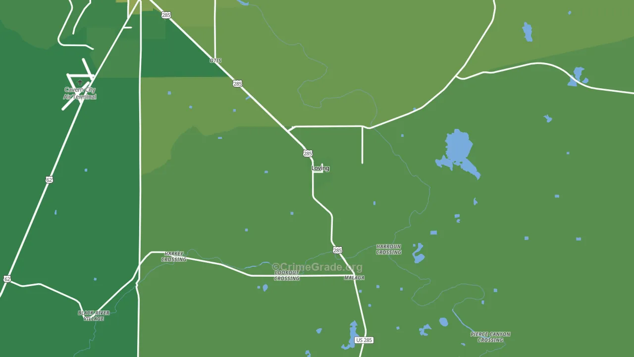 Loving, NM Map of Vehicle Theft Rates