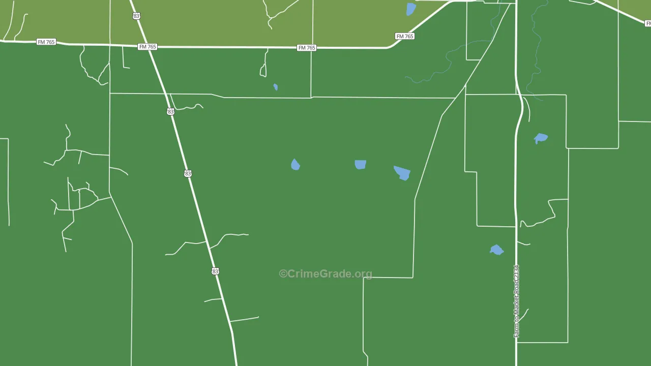 Lowake, TX Map of Vehicle Theft Rates