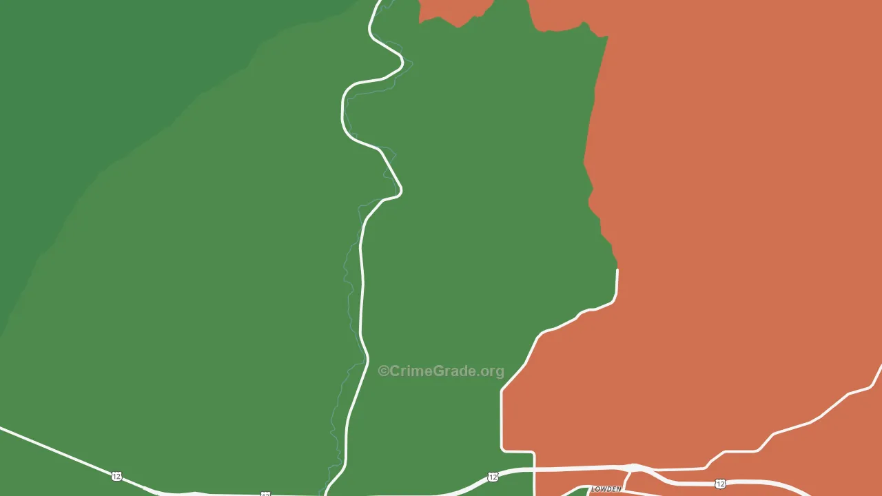 Lowden, WA Map of Vehicle Theft Rates