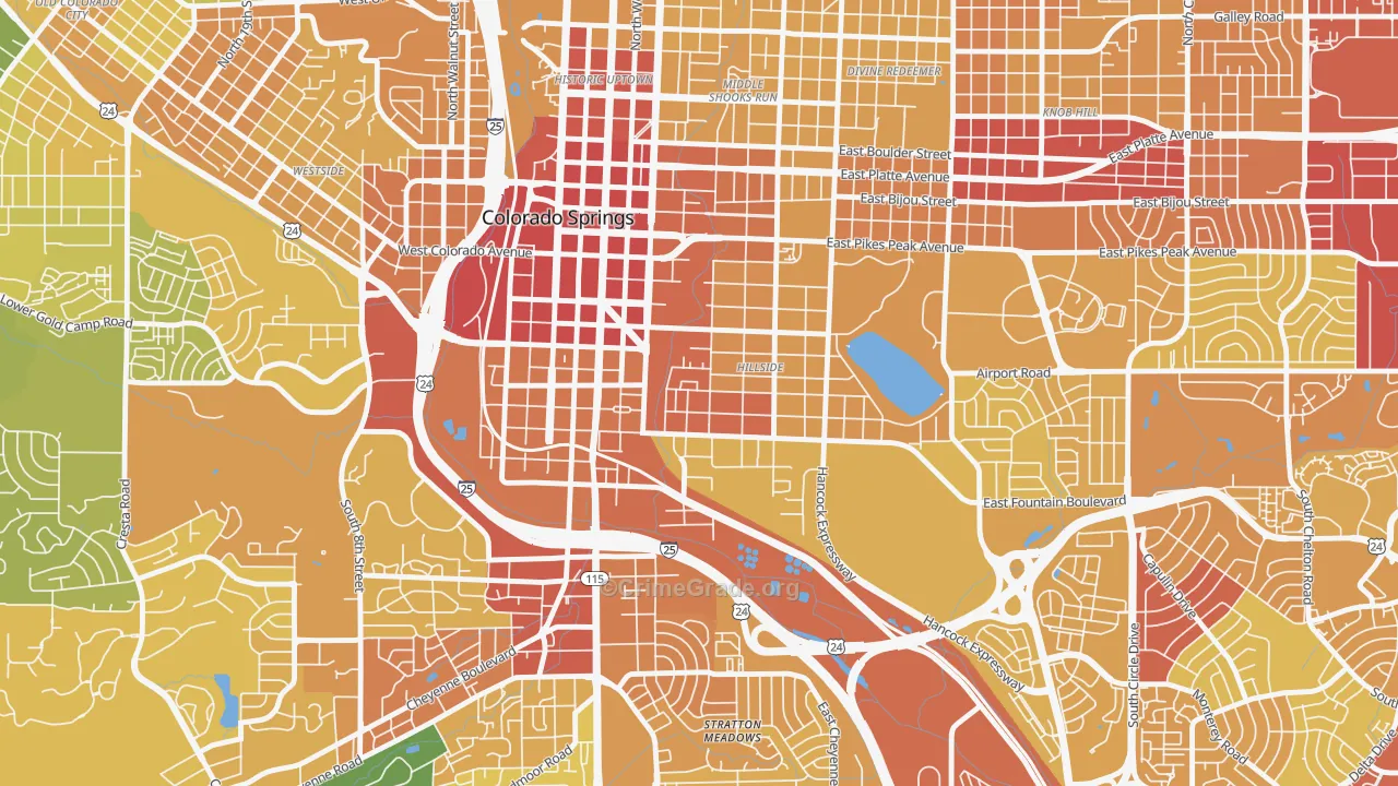 Lowell, Colorado Springs, CO Map of Vehicle Theft Rates