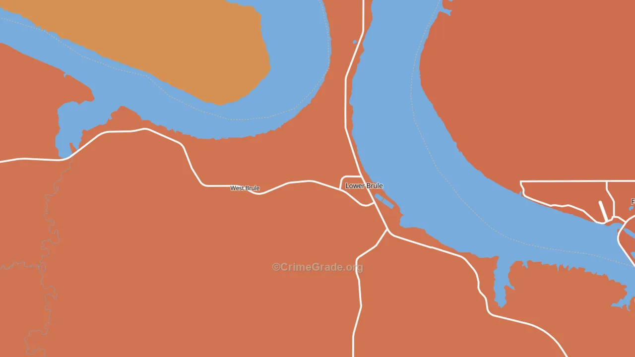 Lower Brule, SD Map of Vehicle Theft Rates